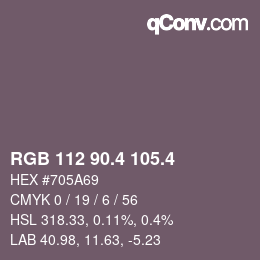 カラーコード: RGB 112 90.4 105.4 | qconv.com