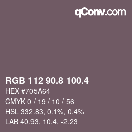 カラーコード: RGB 112 90.8 100.4 | qconv.com