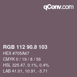 カラーコード: RGB 112 90.8 103 | qconv.com