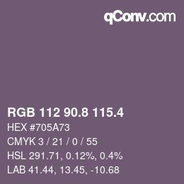カラーコード: RGB 112 90.8 115.4 | qconv.com