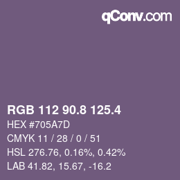 カラーコード: RGB 112 90.8 125.4 | qconv.com