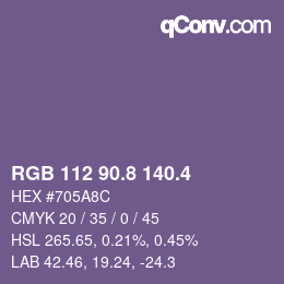 カラーコード: RGB 112 90.8 140.4 | qconv.com