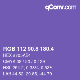 カラーコード: RGB 112 90.8 180.4 | qconv.com