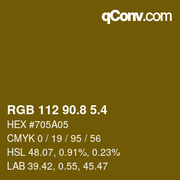 カラーコード: RGB 112 90.8 5.4 | qconv.com