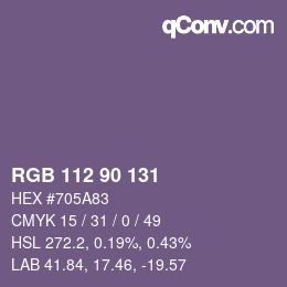Code couleur: RGB 112 90 131 | qconv.com