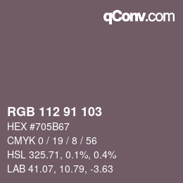 Código de color: RGB 112 91 103 | qconv.com