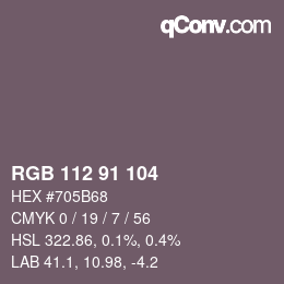 Código de color: RGB 112 91 104 | qconv.com