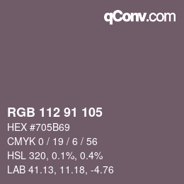 Color code: RGB 112 91 105 | qconv.com