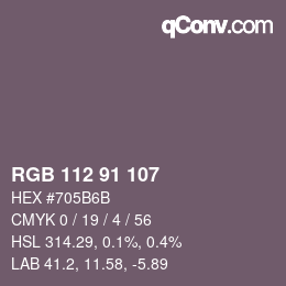 カラーコード: RGB 112 91 107 | qconv.com
