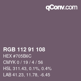 Color code: RGB 112 91 108 | qconv.com