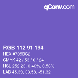 Color code: RGB 112 91 194 | qconv.com