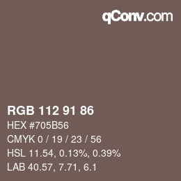 Color code: RGB 112 91 86 | qconv.com