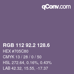 カラーコード: RGB 112 92.2 128.6 | qconv.com