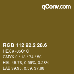 カラーコード: RGB 112 92.2 28.6 | qconv.com