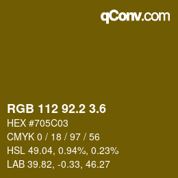 カラーコード: RGB 112 92.2 3.6 | qconv.com
