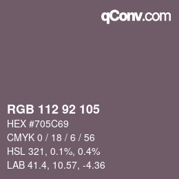 Color code: RGB 112 92 105 | qconv.com