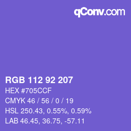 Code couleur: RGB 112 92 207 | qconv.com
