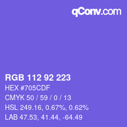 Color code: RGB 112 92 223 | qconv.com