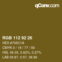 Color code: RGB 112 92 26 | qconv.com