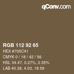 Color code: RGB 112 92 65 | qconv.com