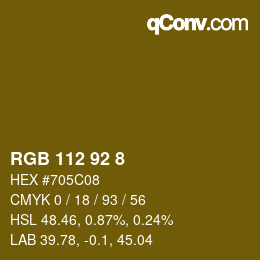 Color code: RGB 112 92 8 | qconv.com