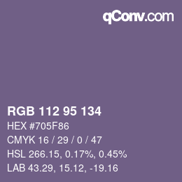 Farbcode: RGB 112 95 134 | qconv.com