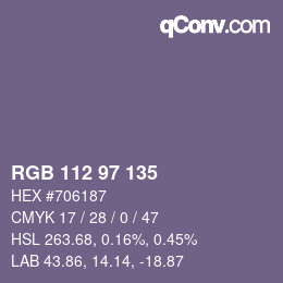 Color code: RGB 112 97 135 | qconv.com