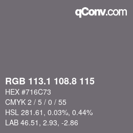 Color code: RGB 113.1 108.8 115 | qconv.com