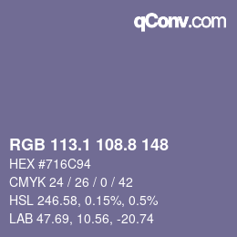 Color code: RGB 113.1 108.8 148 | qconv.com