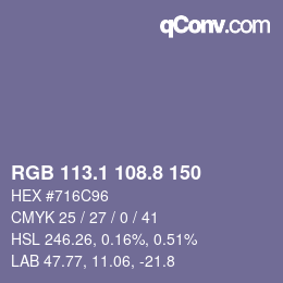 Color code: RGB 113.1 108.8 150 | qconv.com