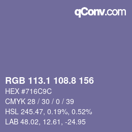 Color code: RGB 113.1 108.8 156 | qconv.com