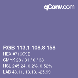 Color code: RGB 113.1 108.8 158 | qconv.com