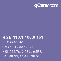 Color code: RGB 113.1 108.8 163 | qconv.com