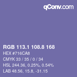Color code: RGB 113.1 108.8 168 | qconv.com