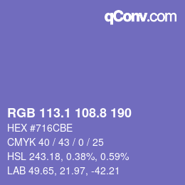 Color code: RGB 113.1 108.8 190 | qconv.com