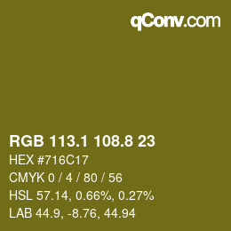 Color code: RGB 113.1 108.8 23 | qconv.com