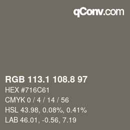 Farbcode: RGB 113.1 108.8 97 | qconv.com