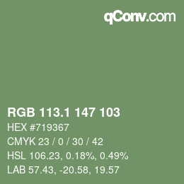 カラーコード: RGB 113.1 147 103 | qconv.com