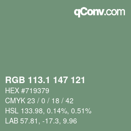 Color code: RGB 113.1 147 121 | qconv.com