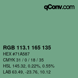 Color code: RGB 113.1 165 135 | qconv.com