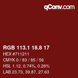 カラーコード: RGB 113.1 18.8 17 | qconv.com
