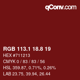 Color code: RGB 113.1 18.8 19 | qconv.com