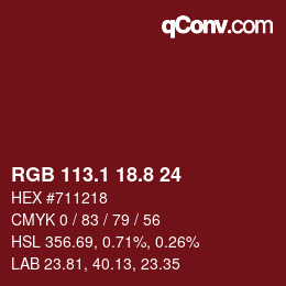 Color code: RGB 113.1 18.8 24 | qconv.com