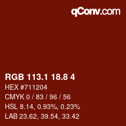 Color code: RGB 113.1 18.8 4 | qconv.com