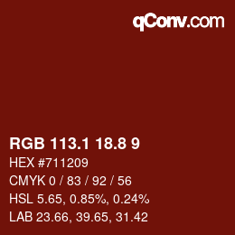 Color code: RGB 113.1 18.8 9 | qconv.com