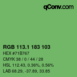 カラーコード: RGB 113.1 183 103 | qconv.com
