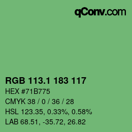 カラーコード: RGB 113.1 183 117 | qconv.com