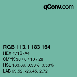 Color code: RGB 113.1 183 164 | qconv.com