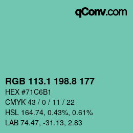 Color code: RGB 113.1 198.8 177 | qconv.com