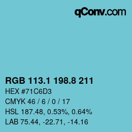 Color code: RGB 113.1 198.8 211 | qconv.com